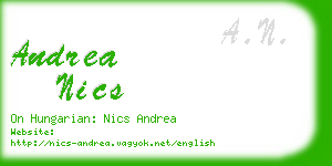 andrea nics business card